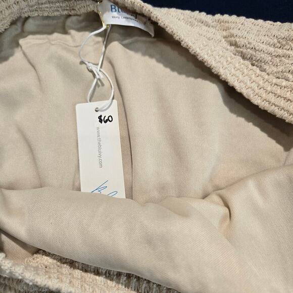 NWT Bluivy Waffle Knit Off-the-shoulder Romper with Drawstring Sleeve Size M - Picture 8 of 10